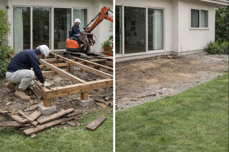 解体中と解体後