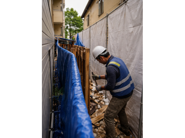 手解体 作業風景（狭小地）